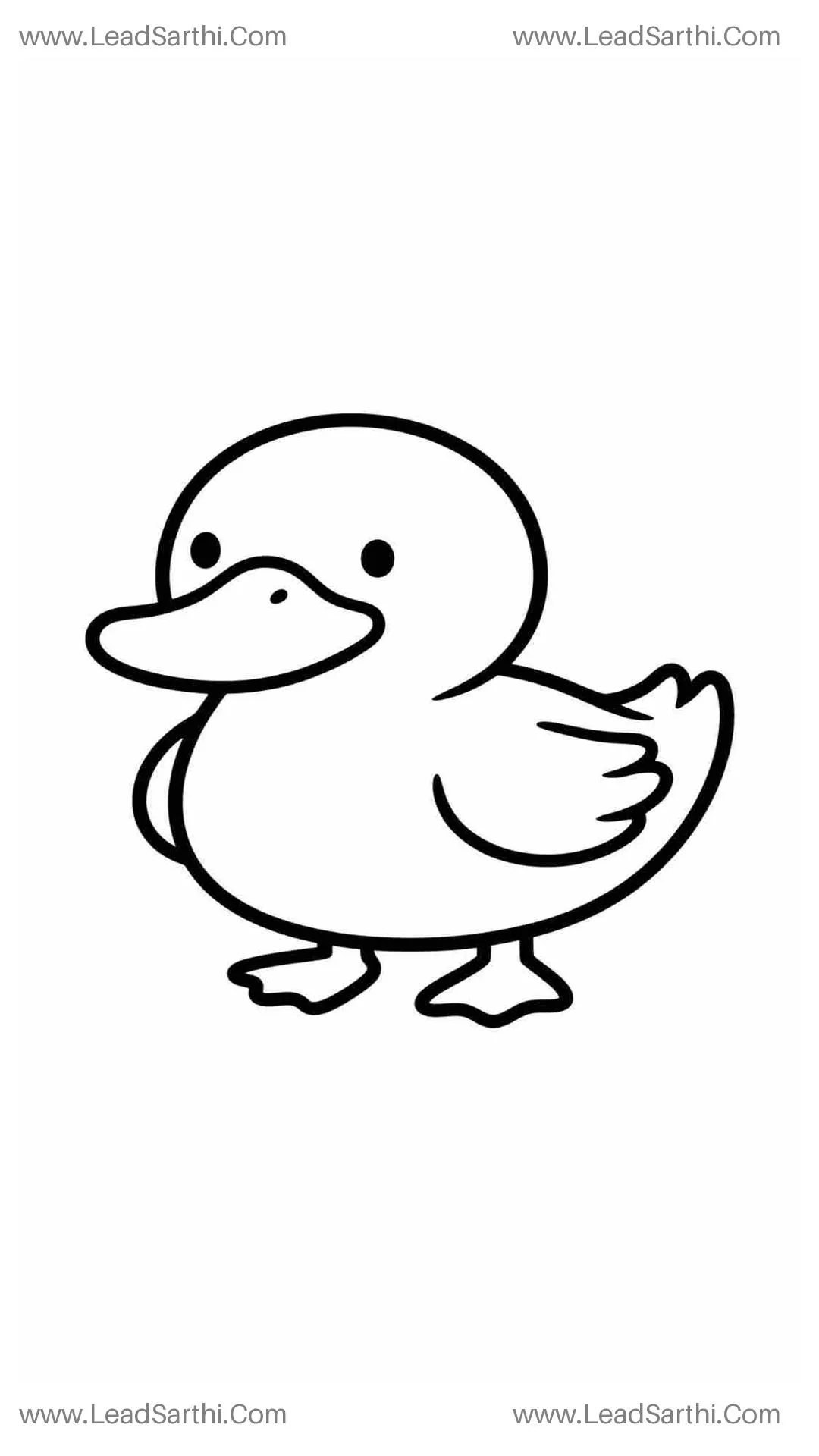 Pond Duck Coloring Page PDF | Printable Early Learning Sheet Thumbnail