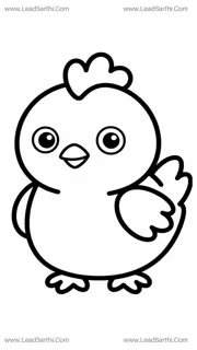 Farmyard Chicken Coloring Page | Printable Toddler Activity PDF Design Template