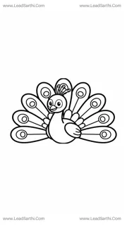 Elegant Peacock Coloring Page | Printable Kids Activity Sheet Design Template