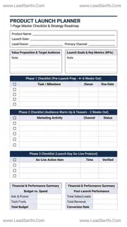 Product Launch Planner Printable PDF: Complete Step-by-Step Checklist Design Template