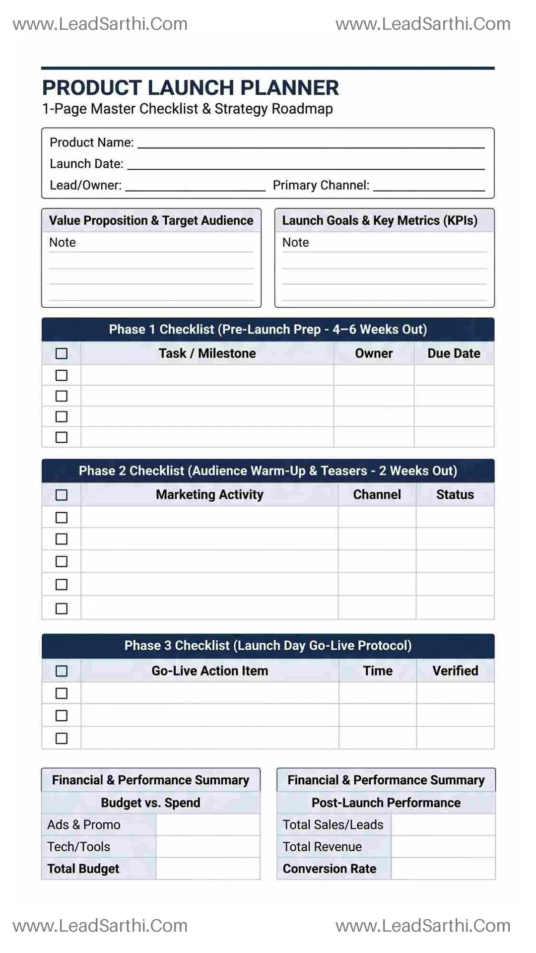 Product Launch Planner Printable PDF: Complete Step-by-Step Checklist Thumbnail