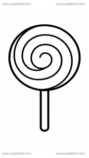 Swirl Lollipop Coloring Page | Toddler Printable PDF Document Design Template
