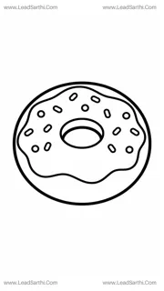Sweet Donut Coloring Page | Printable Preschool Activity PDF Design Template