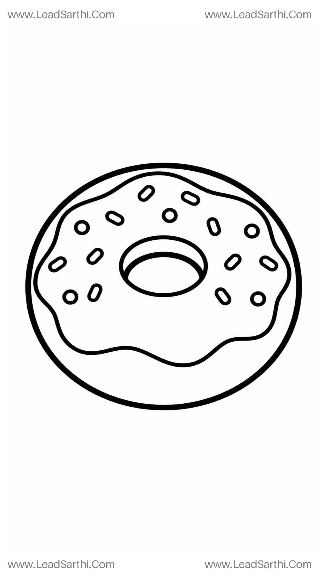Sweet Donut Coloring Page | Printable Preschool Activity PDF Thumbnail