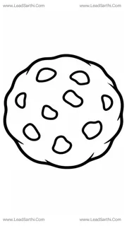 Chocolate Chip Cookie Coloring Page | High-Quality Printable PDF Design Template
