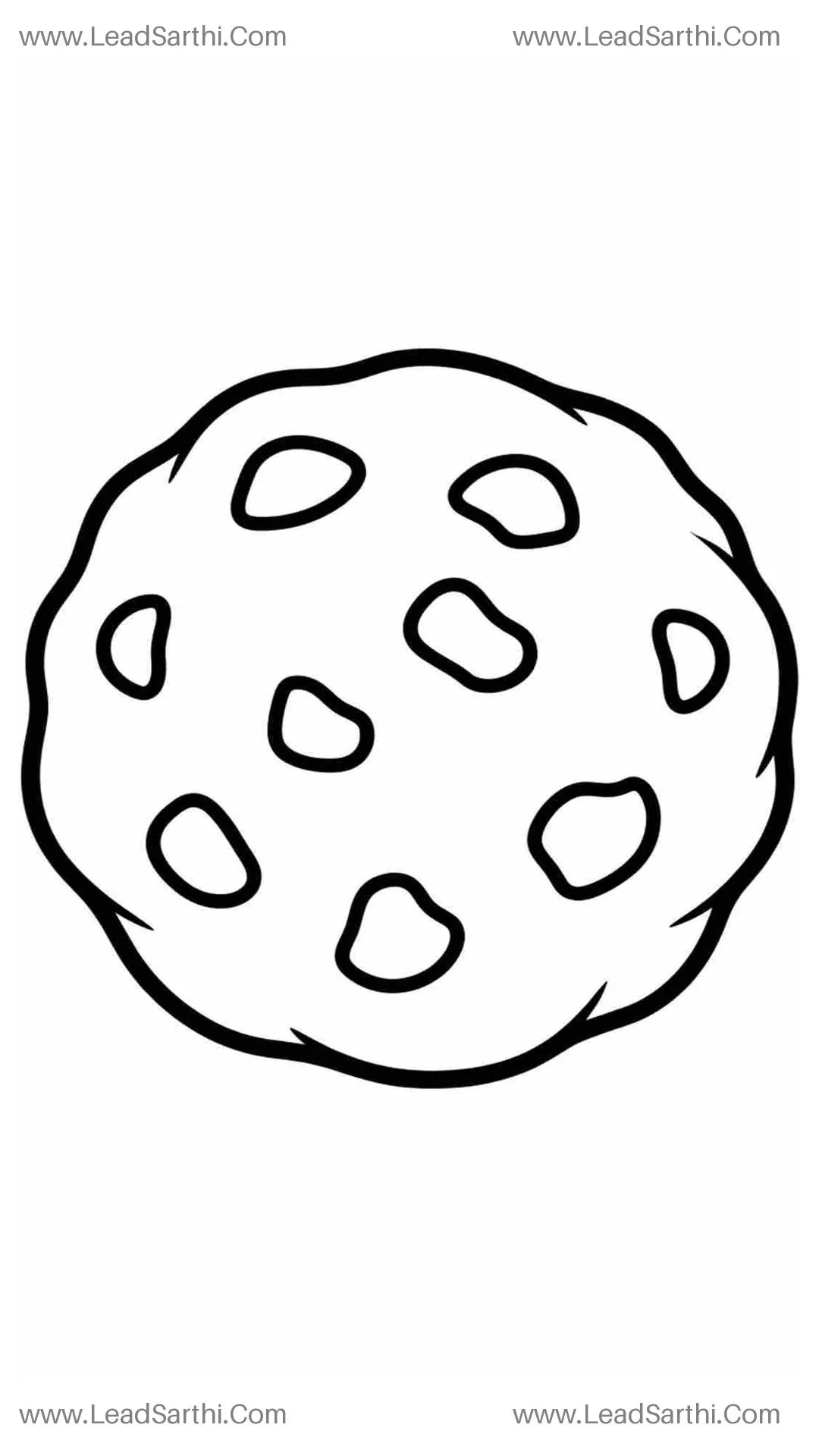 Chocolate Chip Cookie Coloring Page | High-Quality Printable PDF Thumbnail
