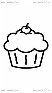 Delightful Cupcake Coloring Page | Printable Preschool Activity PDF Design Template