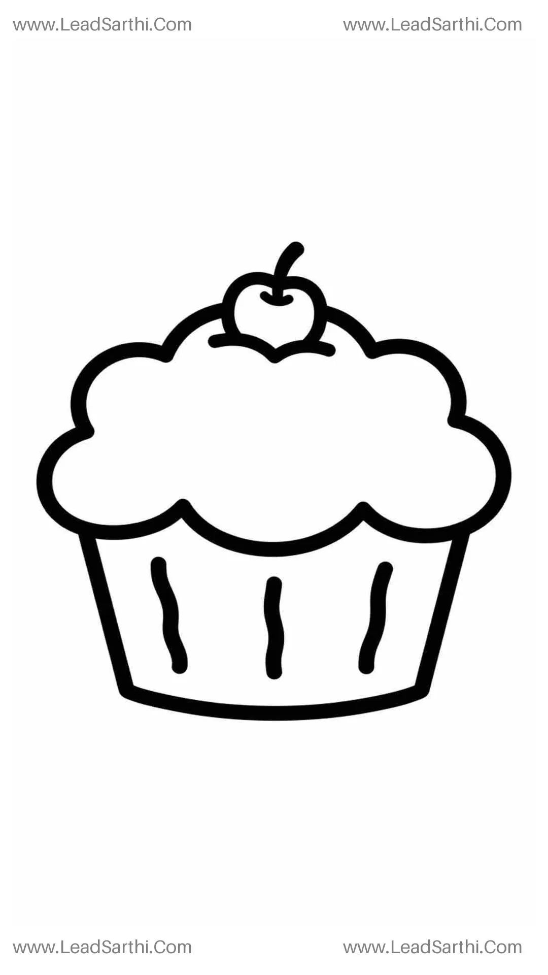 Delightful Cupcake Coloring Page | Printable Preschool Activity PDF Thumbnail