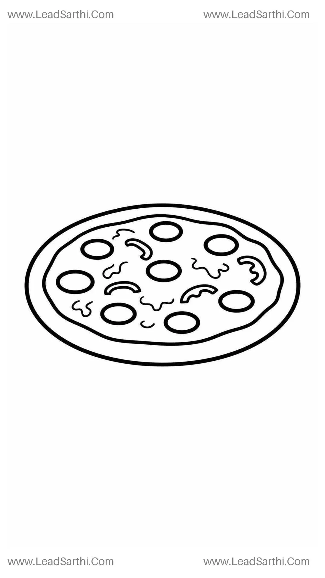 Party Pizza Coloring Page PDF | Printable Early Learning Sheet Thumbnail