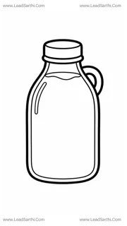 Classic Milk Bottle Coloring Page | Printable Kids Activity Sheet Design Template