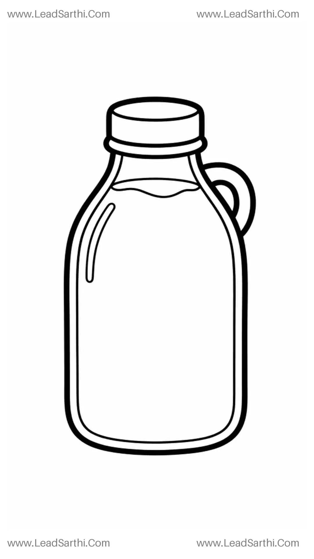 Classic Milk Bottle Coloring Page | Printable Kids Activity Sheet Thumbnail