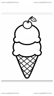 Summer Ice-Cream Coloring Page | High-Quality Kids Printable PDF Design Template