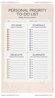 Personal To Do List Printable PDF for Everyday Task Planning and Organization Design Template