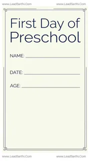 Minimalist First Day of Preschool Sign Printable Design Template