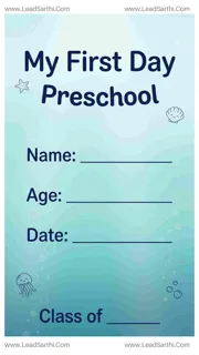 Under the Sea First Day of Preschool Sign Printable | Nautical Fill-in Template Design Template