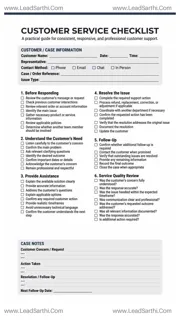 Customer Service Checklist PDF – Printable Customer Support Checklist Design Template