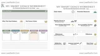 SMART Goals Worksheet for Personal Development | Printable PDF for Self-Improvement Design Template