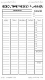 Printable Weekly Calendar PDF with Open Daily Notes Layout Design Template
