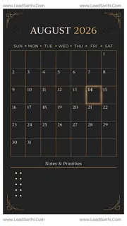 Dark Elegance August 2026 Calendar Printable | Premium USA Vertical Wall Planner Design Template