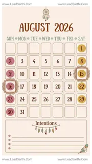 Bohemian Dream August 2026 Calendar Printable | Eclectic USA Vertical Planner Design Template