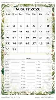 August 2026 Calendar Template 14 Forest Theme 69 Design Template