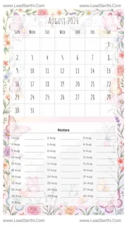 August 2026 Calendar Template 25 Butterfly Theme 183 Design Template