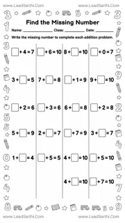 Printable Missing Addend Addition Worksheet for Kindergarten | Find the Missing Number Design Template