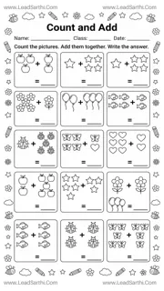 Printable Count and Add Worksheet for Kindergarten | Easy Picture Addition Activity Design Template