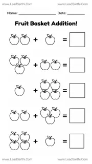 Free Fruit Counting & Addition Worksheet for Kindergarten (PDF) Design Template
