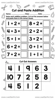 Printable Cut and Paste Addition Worksheet for Kindergarten | Hands-On Math Activity Design Template