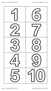 Numbers 1 to 10 Coloring Page Worksheet | Printable Toddler PDF Design Template