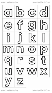 a to z Small Letters Coloring Page | Printable Lowercase Alphabet PDF Design Template