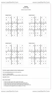 Sudoku Puzzles 4 per Page Easy Level pdf [Game ID: 484642] Design Template
