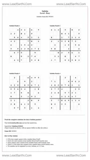 Sudoku Puzzles 4 per Page Easy Level pdf [Game ID: 942642] Design Template
