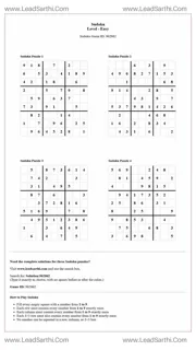 Sudoku Puzzles 4 per Page Easy Level pdf [Game ID: 962862] Design Template