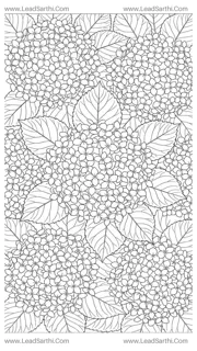 Intricate Hydrangea Mosaic: Full-Page Borderless Botanical Coloring Sheet for Adults Design Template