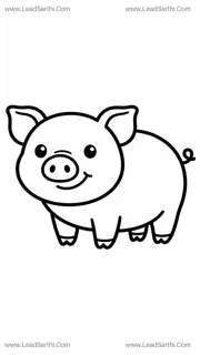 Farm Animal Pig Coloring Page | High-Quality Printable PDF for Toddlers [2yr - 6yr] Design Template