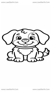 Puppy Dog Outline Coloring Page for 2yr - 6yr old kids | Printable Kids Activity PDF Design Template