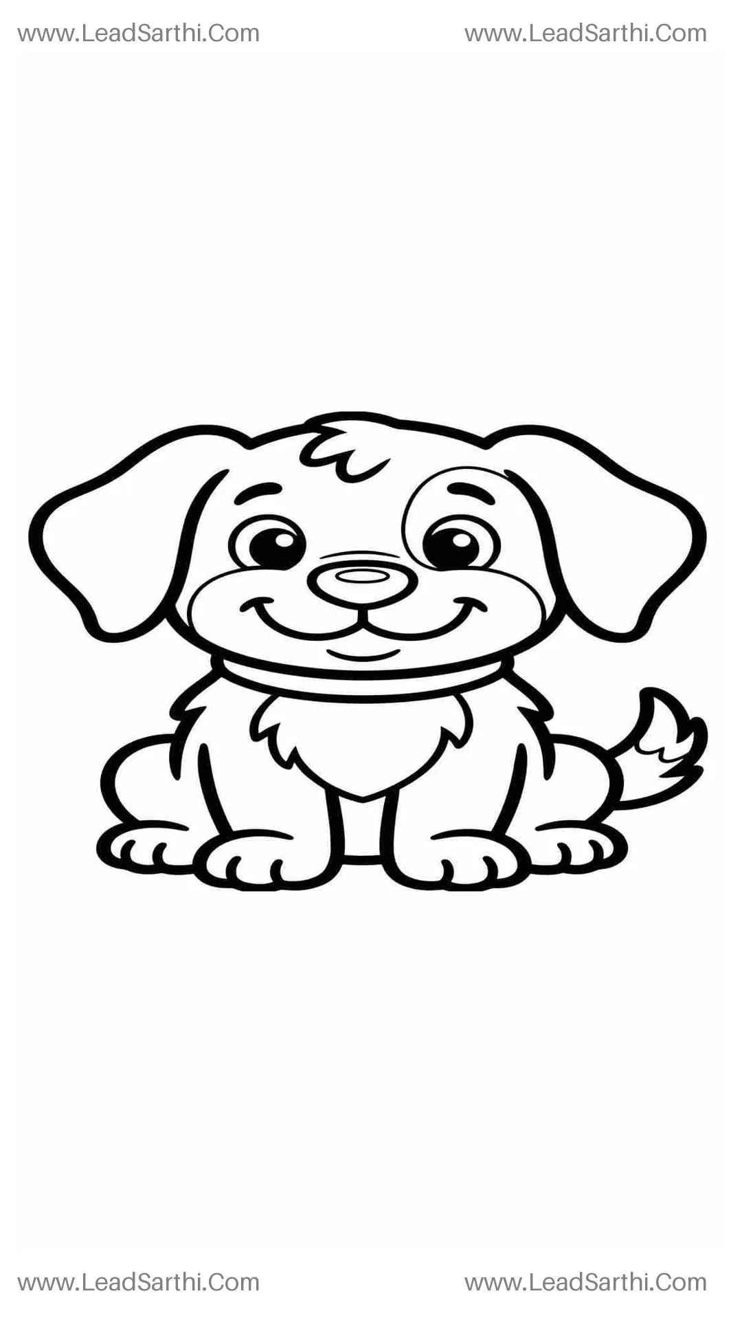Puppy Dog Outline Coloring Page for 2yr - 6yr old kids | Printable Kids Activity PDF Thumbnail