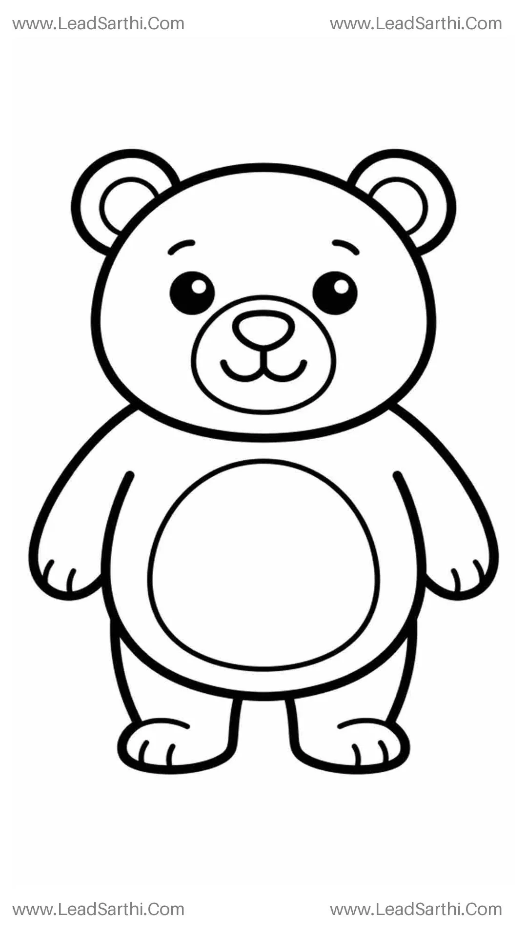Bear Coloring Page PDF for Toddlers & Preschoolers Thumbnail