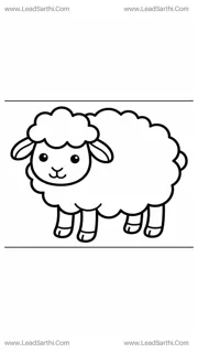 Fluffy Farm Sheep Coloring Page for preschoolers | Toddler Printable PDF Document Design Template