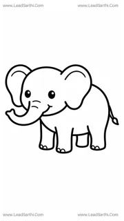 Giant Elephant Outline Worksheet for 2 year old to 6 year old kids | Printable PDF for Preschoolers Design Template