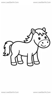Galloping Horse Outline Activity Page | Printable Kids PDF [2yr - 6yr] Design Template