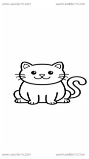 Cat Coloring Page for Toddlers Kids Preschoolers (2yr - 6yr) Design Template