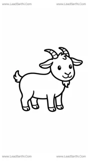 Farmyard Goat Outline Worksheet [2yr - 6y] | Printable Toddler PDF Layout Design Template