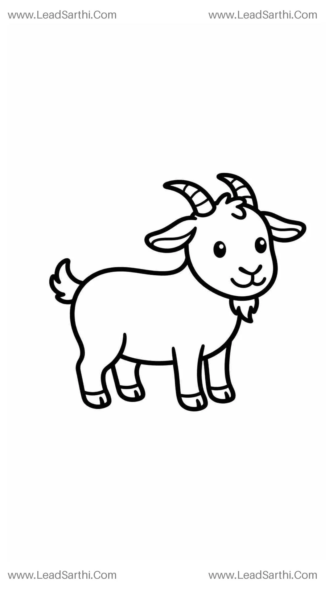 Farmyard Goat Outline Worksheet [2yr - 6y] | Printable Toddler PDF Layout Thumbnail