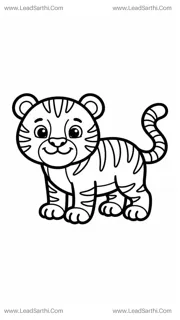 Wild Jungle Tiger Coloring Page | High-Quality Kids Printable PDF Design Template