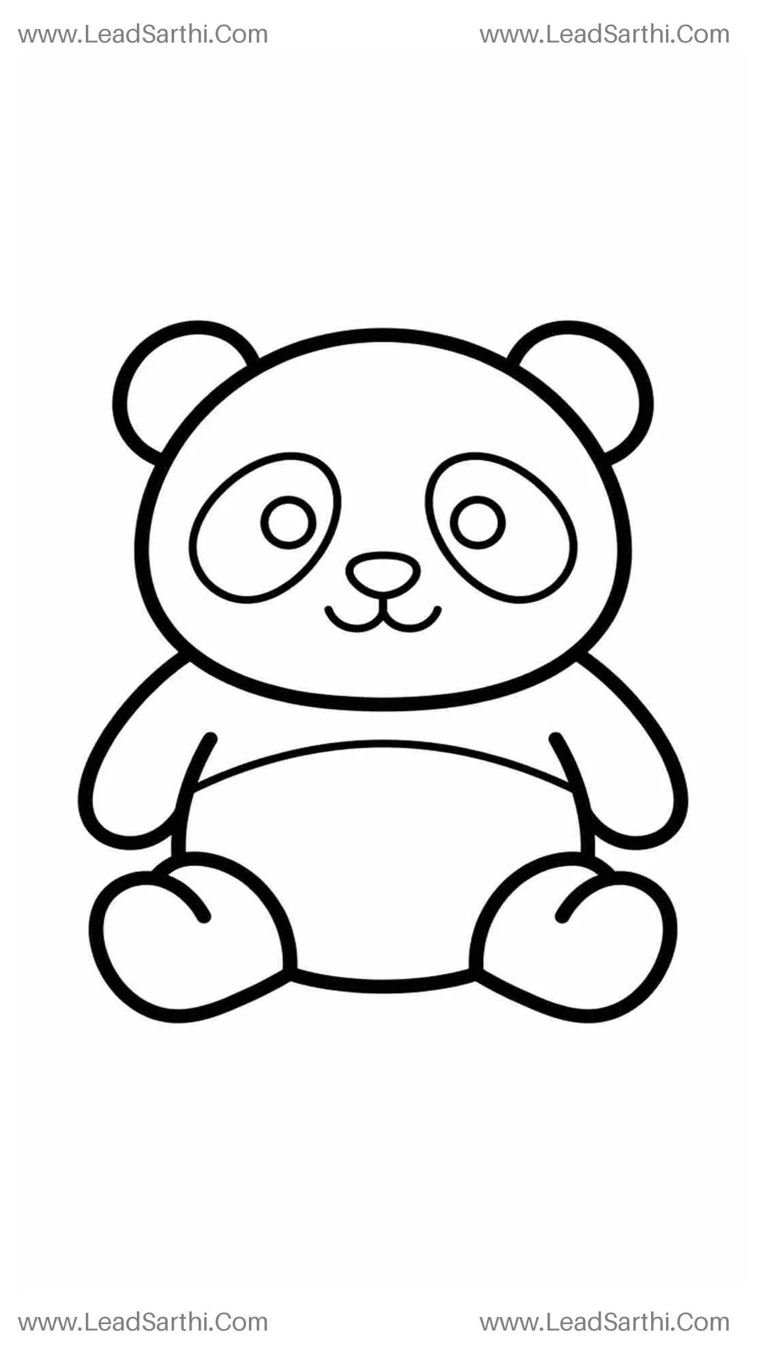 Cute Panda Coloring Page Document | Printable PDF for Kids Thumbnail