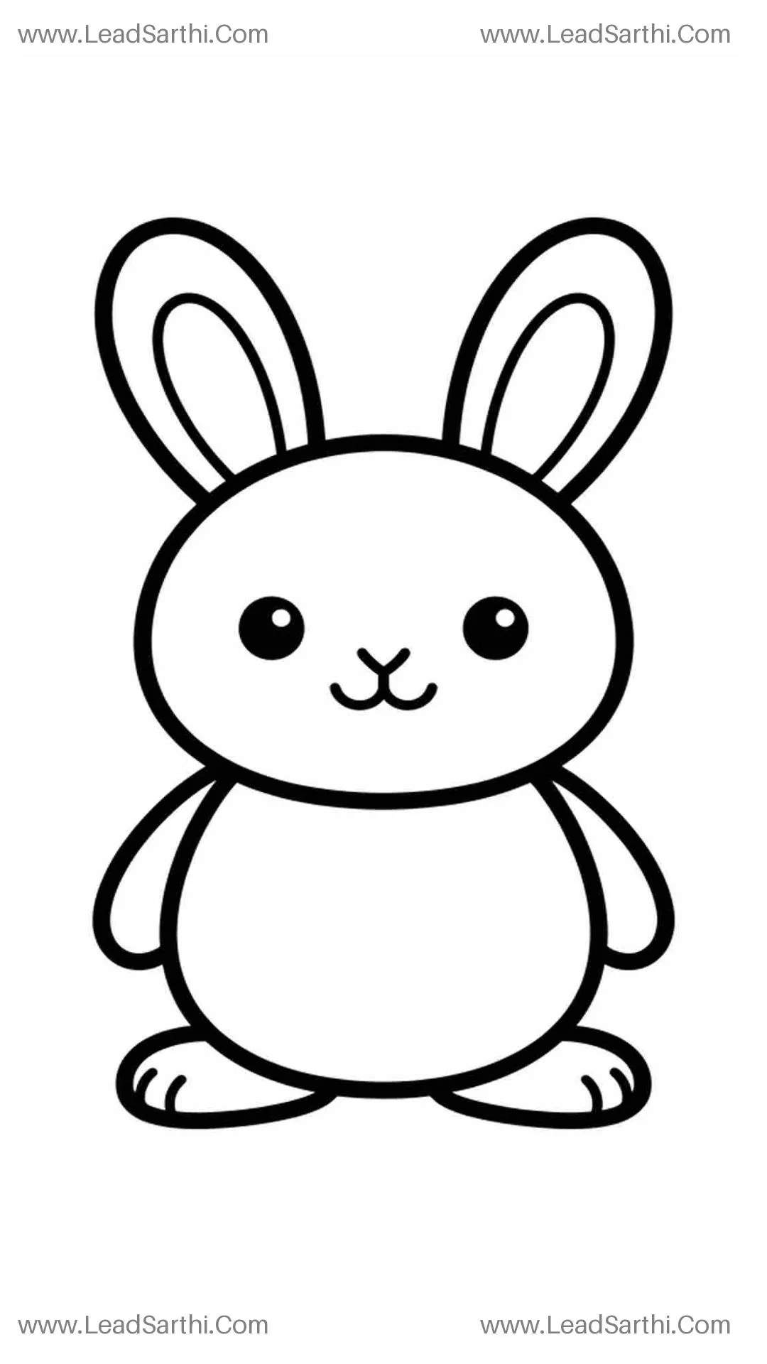 Hop Along Rabbit Coloring Page | Printable Activity PDF for Kids suitable for 2yr old to 6 yr old Thumbnail