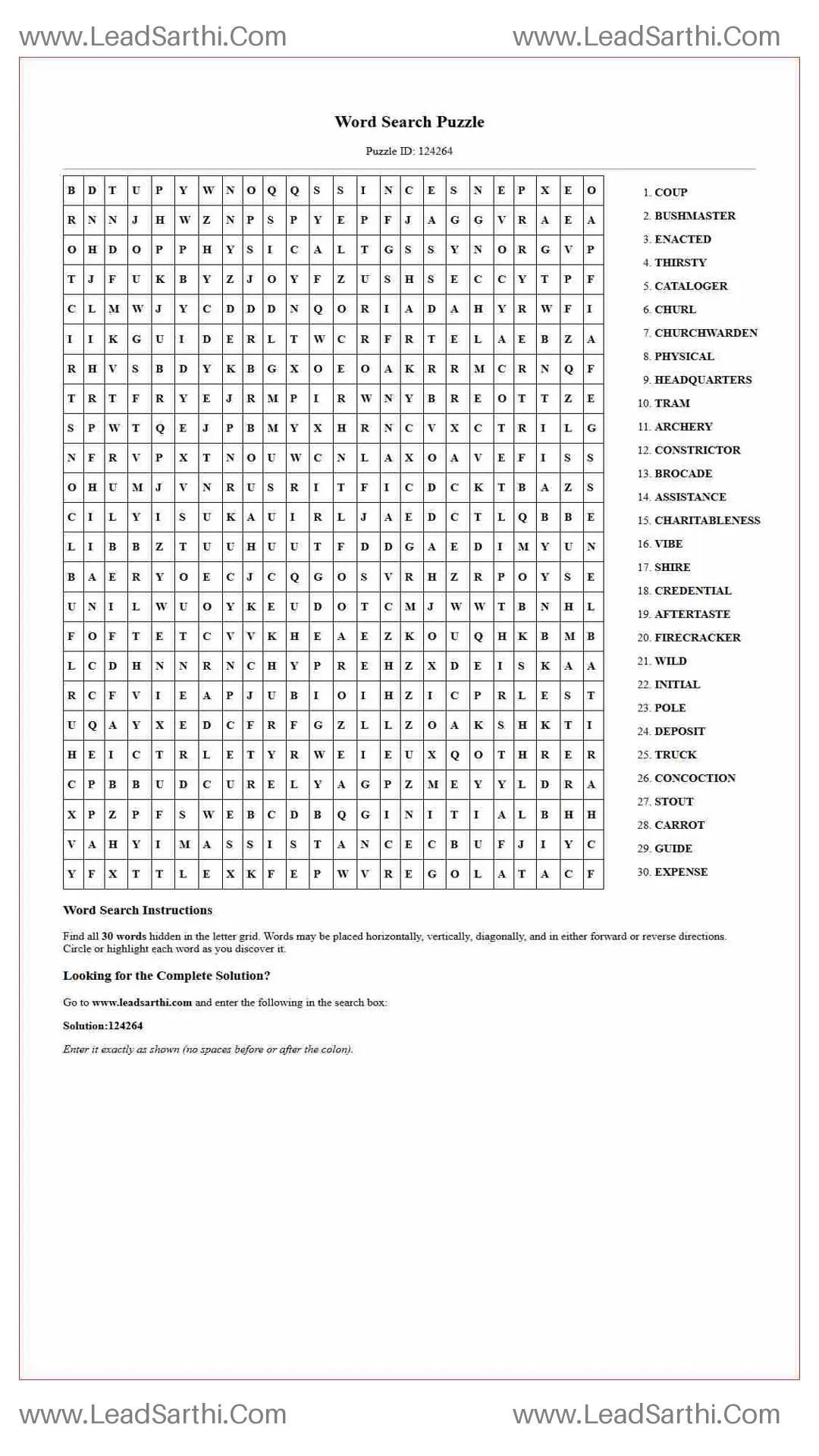 Printable word search puzzle for adults 40 (Puzzle id: 124264) Thumbnail